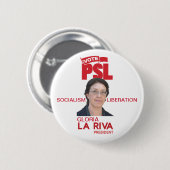 Gloria La Riva社長2020年 缶バッジ (正面&裏面)