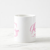 Gloria name meaning and monogram pink text コーヒーマグカップ (中央)