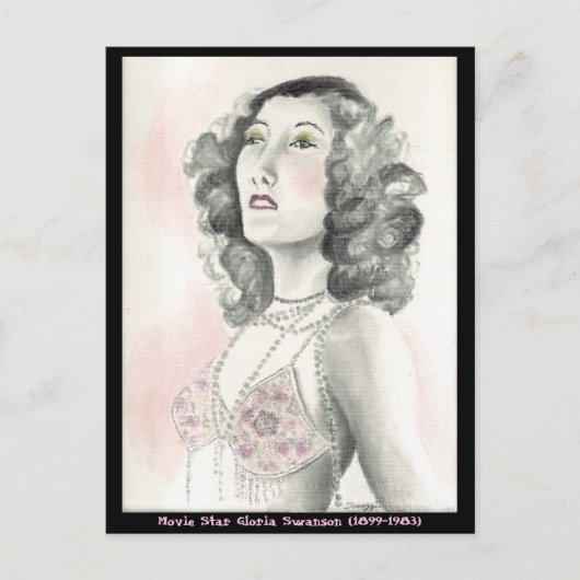Gloria Swansonのオリジナルアート付きポストカード ポストカード (正面)