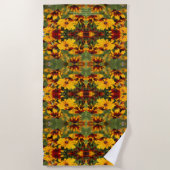 Gloriosaのデイジー、大きいパターン ビーチタオル (正面)