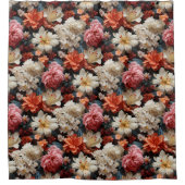 Glorious Floral Fantasy シャワーカーテン (正面)