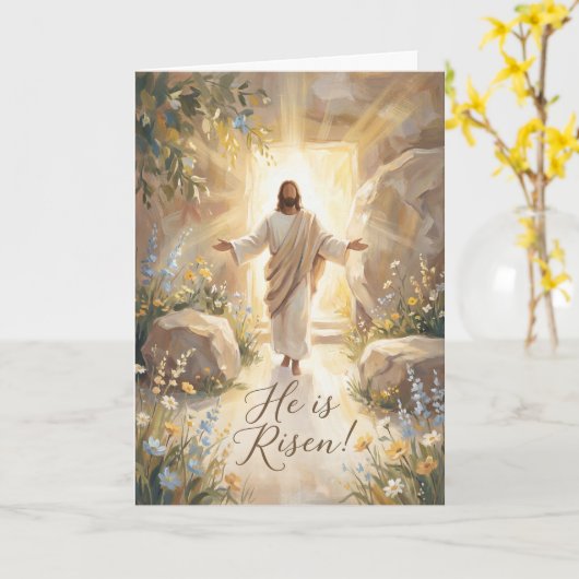 Glorious He is Risen Easter Card カード (黄色い花)