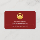 Glorious Red Minimalist Gold Line CEO 名刺 (正面)