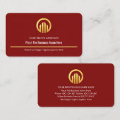 Glorious Red Minimalist Gold Line CEO 名刺 (正面/裏面)