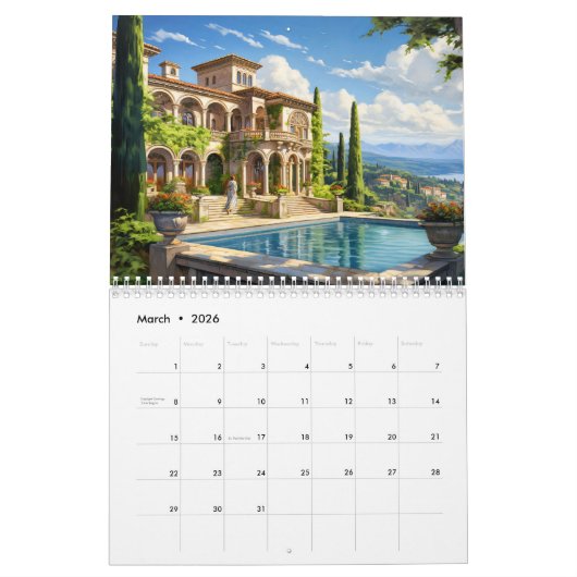 Glorious Romans – Ancient Empire 2026 Calendar カレンダー (3月 2026)