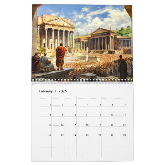 Glorious Romans – Ancient Empire 2026 Calendar カレンダー (2月 2026)