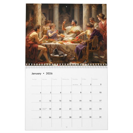 Glorious Romans – Ancient Empire 2026 Calendar カレンダー (1月 2026)