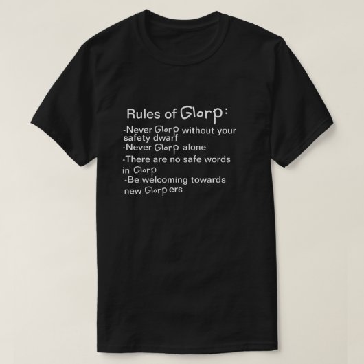 Glorp規則 Tシャツ (デザイン正面)