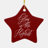 Glory in the Highest Religious Christmas Red セラミックオーナメント (裏面)