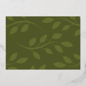 Glory to Godグリーンボタニカルクリスマスフォト 箔シーズンカード (裏面)