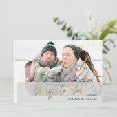 Glory to GodスクリプトChristmas Mustardタータンチェック写真 シーズンカード (スタンド正面)