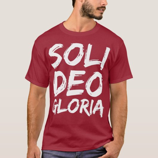 Glory to God Alone Quote Reformation Gift Soli Tシャツ (正面)