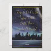 Glory To God Blue Starry Night写真クリスマス シーズンカード (裏面)