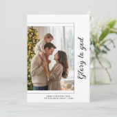 Glory to God Christian Family Christmas Photo Card シーズンカード (スタンド正面)