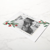 Glory to God Greeneryの果実とスクリプト写真金ゴールド 箔シーズンカード (回転した状態)