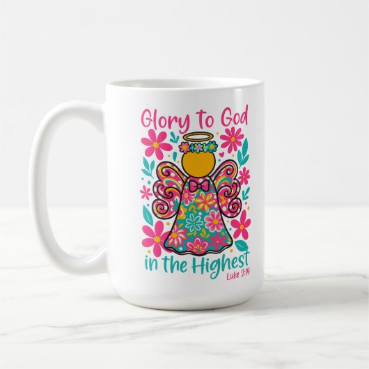 Glory to God in Highest Christmas Christian コーヒーマグカップ (左)