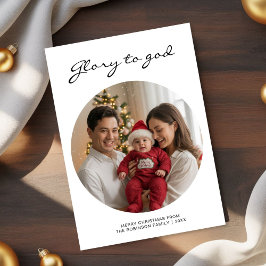 Glory to God Joyful Family photo christmas card シーズンカード