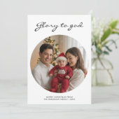 Glory to God Joyful Family photo christmas card シーズンカード (スタンド正面)