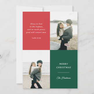 Glory to God Luke 2:14 Bible Christmas Photo Card シーズンカード