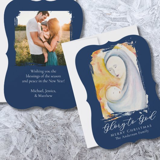 Glory to God Madonna and Child Religious シーズンカード