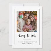 Glory to God minimal Family Christmas Photo card シーズンカード (正面)