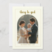 Glory to God Peace family photo christmas Card シーズンカード (正面)