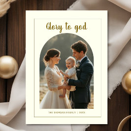 Glory to God Peace family photo christmas Card シーズンカード