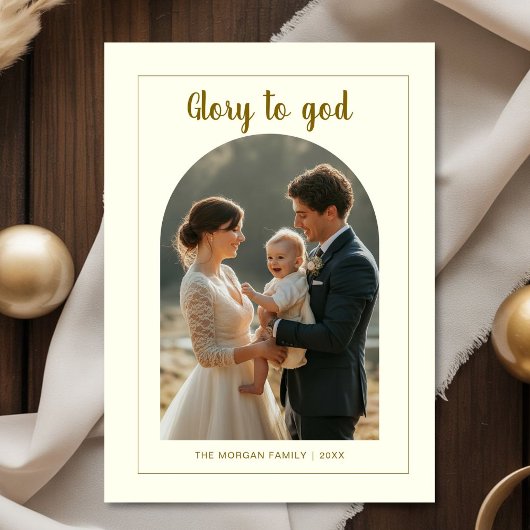 Glory to God Peace family photo christmas Card シーズンカード