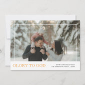Glory to God Religious Christmas Photo Card シーズンカード (正面)