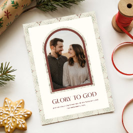 Glory To God Religious Family Arch Photo Christmas シーズンカード