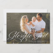 Glory to God religious two photo elegant Christmas シーズンカード (正面)