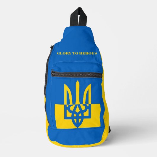 GLORY TO HEROES. UKRAINE. TRIDENT.  SLING BAG スリングバッグ (正面)