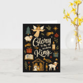 Glory To The Newborn King Christmas Nativity Scene カード (黄色い花)