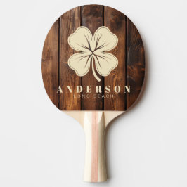 Gloss Stain Boards Four Leaf Clover with Name 卓球ラケット