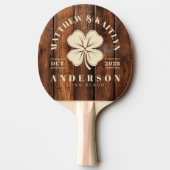 Gloss Stain Boards Irish LuckyClover Wedding Crest 卓球ラケット (裏面)