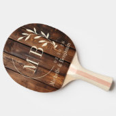 Gloss Stain Boards Leaf Wedding Monogram 卓球ラケット (横)