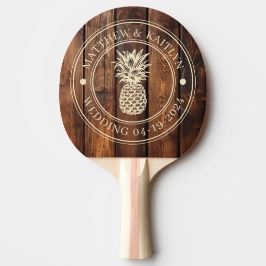 Gloss Stain Boards Pineapple Wedding Names 卓球ラケット (正面)