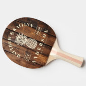 Gloss Stain Boards Tropical Pineapple Wedding 卓球ラケット (横)