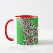 GLOSSY 3D Christmas Red White Green Fractal ~ マグカップ (左)