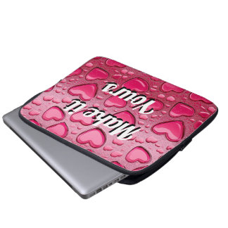 Glossy 3D Pink Jelly Hearts Laptop Sleeve ラップトップスリーブ