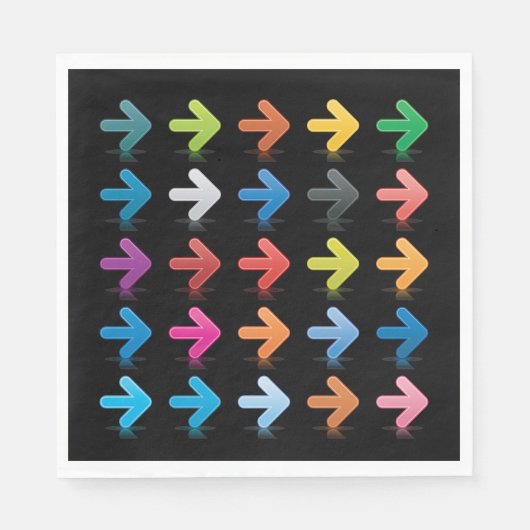 Glossy Arrows Set Vibrant Directional Pointers スタンダードランチョンナプキン (正面)