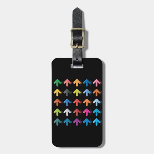 Glossy Arrows Set Vibrant Directional Pointers ラゲッジタグ (正面縦)