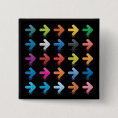 Glossy Arrows Set Vibrant Directional Pointers 缶バッジ (正面)