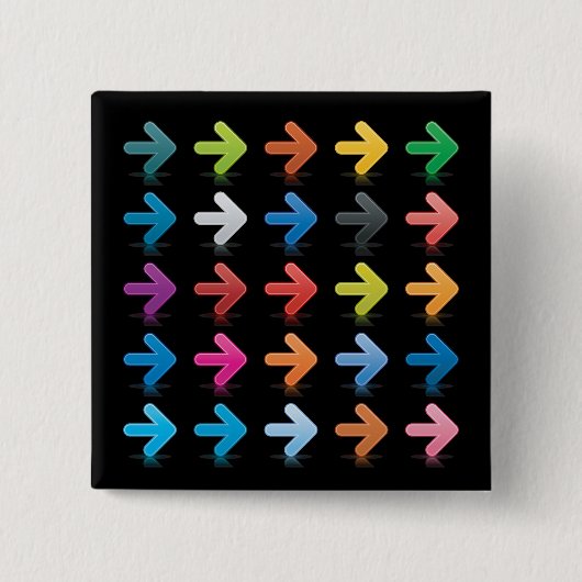 Glossy Arrows Set Vibrant Directional Pointers 缶バッジ (正面)