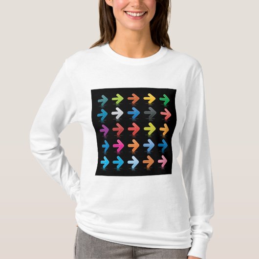 Glossy Arrows Set Vibrant Directional Pointers Tシャツ (正面)