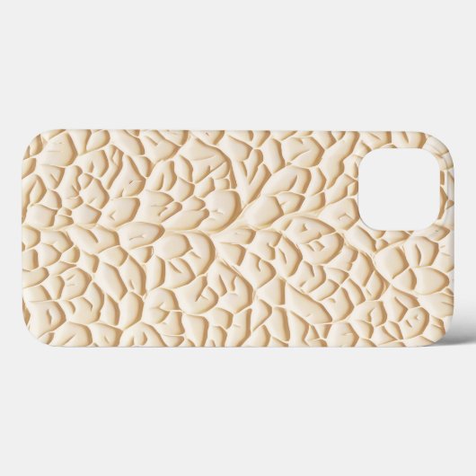 Glossy Beige iPhone Case with Textured Relief Case-Mate iPhoneケース (裏面 (横))