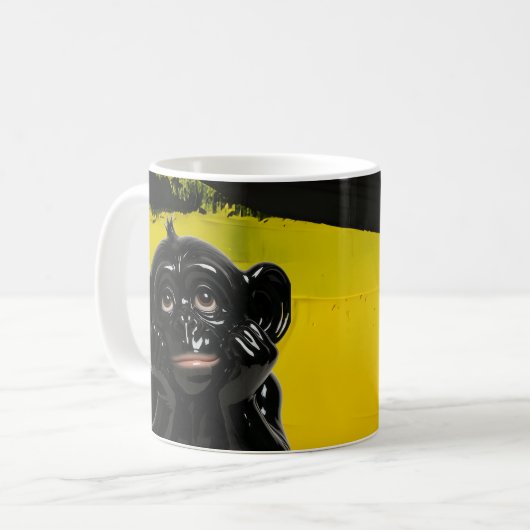 Glossy Black Chimp コーヒーマグカップ (正面左)