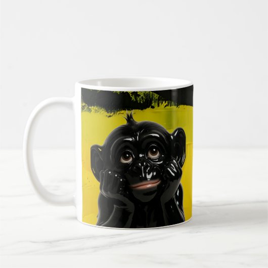 Glossy Black Chimp コーヒーマグカップ (左)