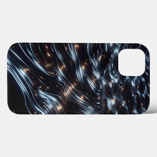 Glossy Black Chrome Liquid Phone Case - Abstract  Case-Mate iPhoneケース (裏面 (横))