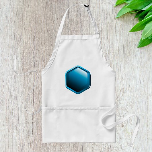 Glossy Blue Hexagon Icon Modern Geometric スタンダードエプロン